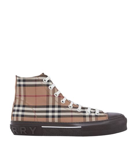 burberry hightop|Burberry check high top sneakers.